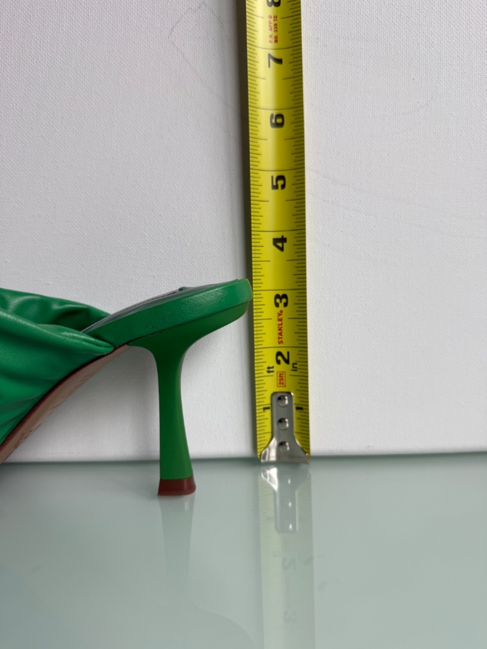 Zara Green Ruched Heeled Sandals Size 36 Double Strap Open Toe - Picture 10 of 11